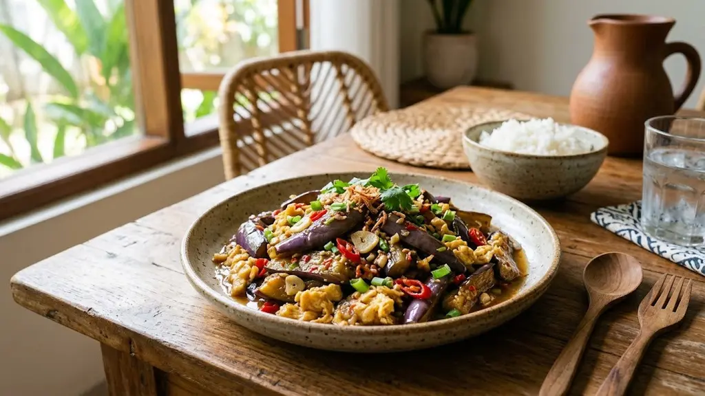 Resep Terong Tumis Telur untuk Menu Sederhana Tanpa Daging/AI Generated