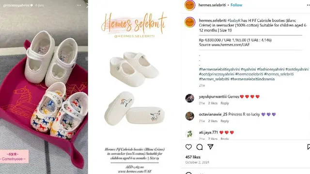 Punya Koleksi Sepatu Mewah, Anak Syahrini Malah Menolak Pakai Alas Kaki