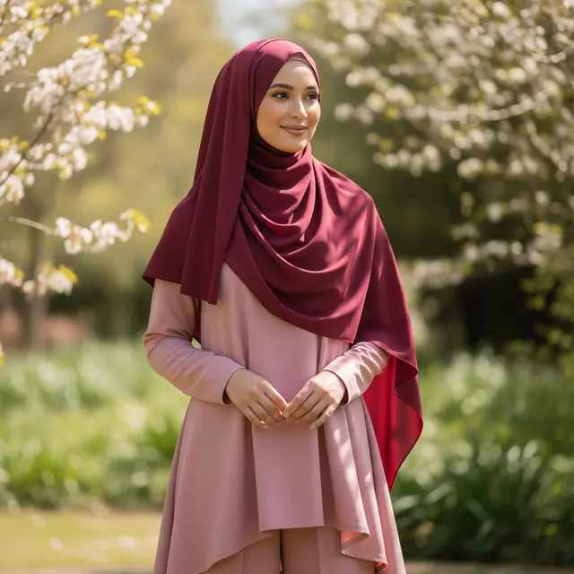 Hijab Warna Burgundy Cocok dengan Baju Warna Apa