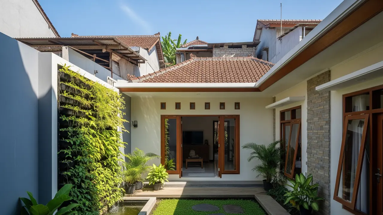 Desain Rumah yang Tetap Terang Meski Berdempetan dengan Tetangga/Gemini AI