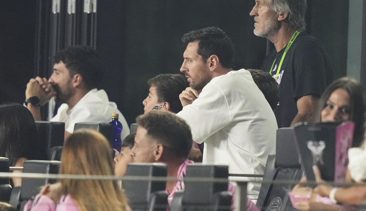 Meskipun begitu, Inter Miami berhasil memenangkan laga perempat final Leagues Cup 2025 melalui dua gol penalti Luis Suarez. (AP Photo/Lynne Sladky)