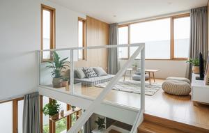 Model Rumah Minimalis Kecil dengan Mezzanine yang Estetik dan Fungsional Gaya Skandinavia Santai/ Ilustrasi AI