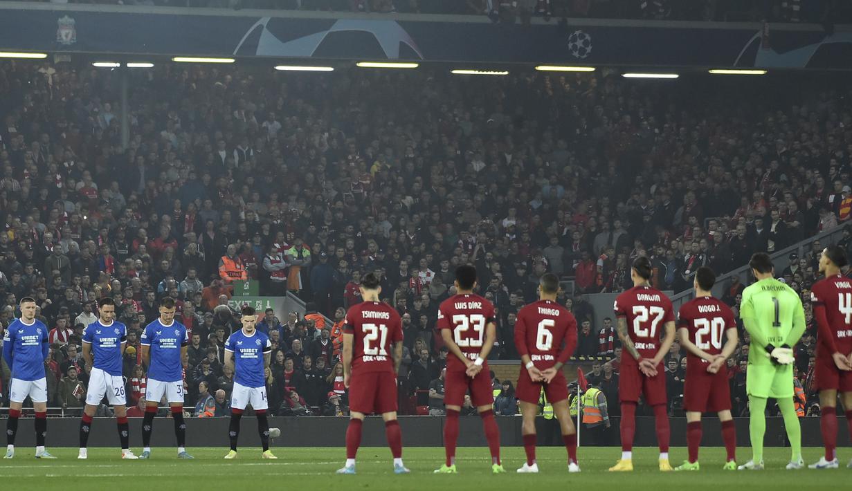 Momen mengheningkan cipta itu nantinya mencakup seluruh laga Liga Champions, Liga Europa, dan UEFA Europa Conference League yang digelar di pekan ini. (AP Photo/Rui Vieira)