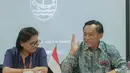 Direktur SCM sekaligus Presiden Direktur Indosiar, Imam Sudjarwo berbincang dengan Ketua PGI, Pdt Dr Henriette Tabita Lebang saat silatuhrami di Jakarta, Rabu (31/7/2019). (Liputan6.com/Faizal Fanani)