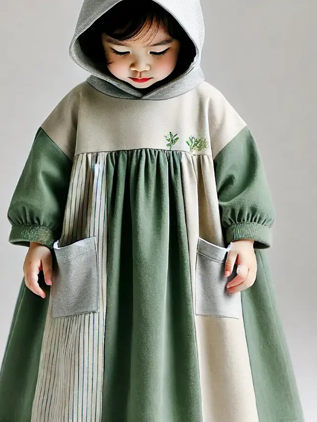 Gamis 2 Warna dengan Hoodie (Foto: Rizka Nur Laily via ChatGPT)