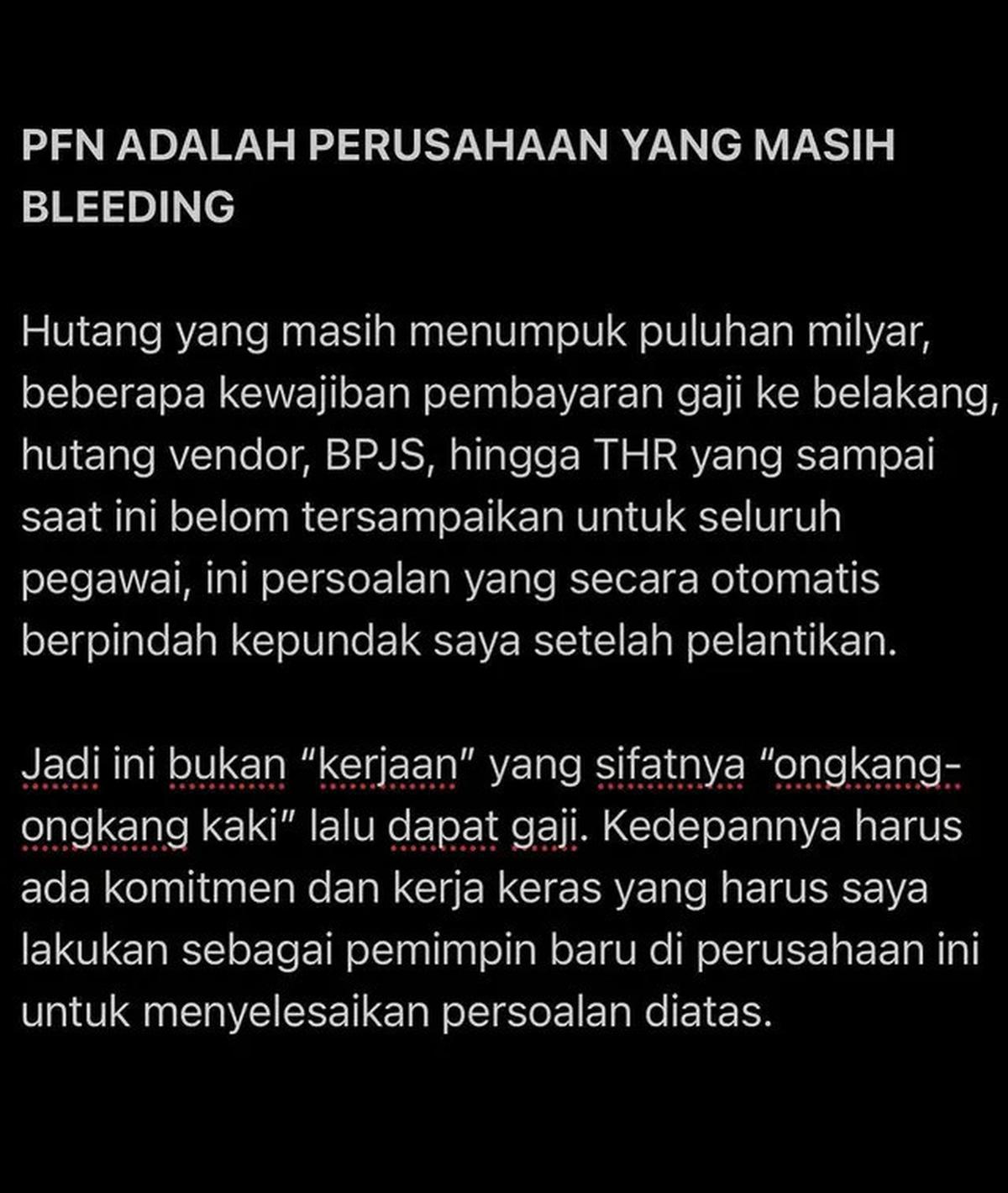 Ifan Seventeen Bongkar Masalah di Tubuh PFN: Utang Puluhan Miliar Numpuk Hingga THR Belum Dibayar