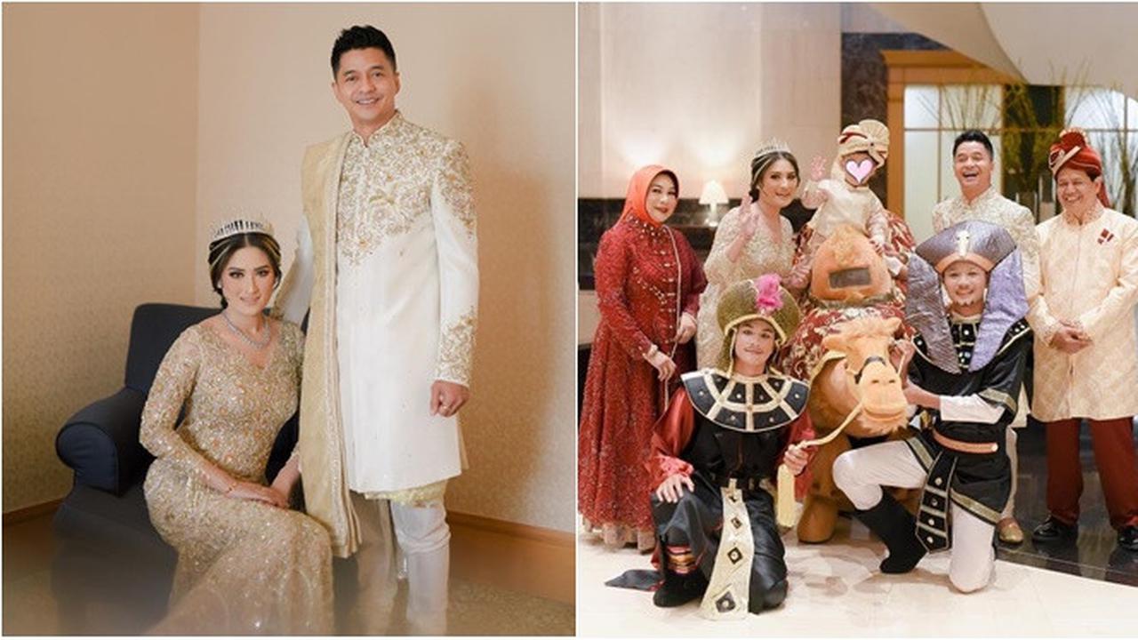 6 Potret Adly Fairuz dan Angbeen Rishi di Syukuran Khitanan Anak, Tampil Serasi