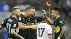 Inter Milan berhasil menang besar 6-1 atas Bologna dalam laga pekan ke-4 Liga Italia 2021/2022 di San Siro Stadium, Milan, Sabtu (18/9/2021). Dengan mengoleksi 10 poin, Nerazzurri sementara memimpin klasemen dibuntuti, AS Roma, AC Milan dan Napoli. (AP/Luca Bruno)