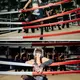 Lisa BLACKPINK tampil seperti petarung Muay Thai futuristik dengan celana pendek tinju. (instagram.com/lalalalisa_m)
