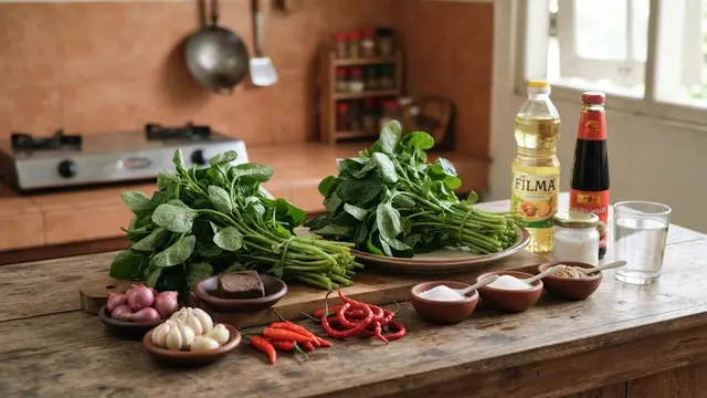 Bahan-Bahan Resep Tumis Selada Air Pedas