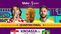Link Live Streaming Piala Dunia 2022 babak Perempat Final : Kroasia vs Brasil di Vidio. (Sumber : dok. vidio.com)