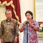 Ketua Pansel Calon Anggota Komisi Yudisial Harkristuti Harkrisnowo (ketiga kiri) memberi keterangan pers terkait hasil seleksi calon anggota KY, di Istana Merdeka, Jakarta, Rabu (3/9/2015). (Liputan6.com/Faizal Fanani)