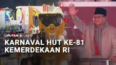 Rangkaian perayaan HUT ke-81 Kemerdekaan Republik Indonesia digelar di Jakarta pada Senin malam. Presiden Prabowo dan Wapres Gibran menghadiri karnaval yang digelar dengan memperhatikan kondisi bencana yang terjadi di sejumlah wilayah.