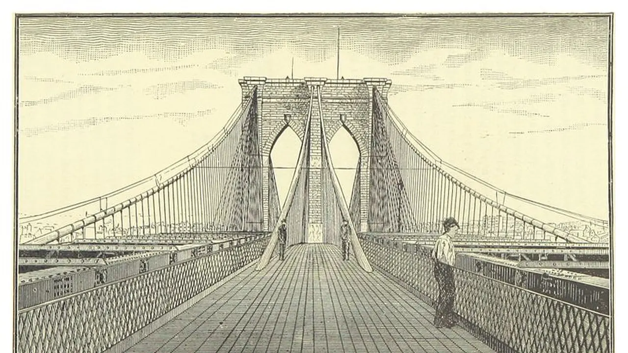 Ilustrasi Jembatan Brooklyn pada 1883
