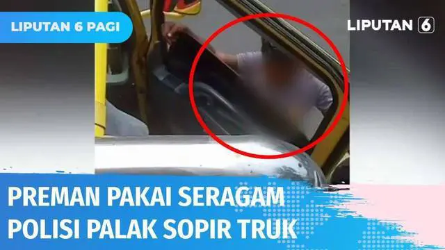 VIDEO: Viral! Preman Pakai Kaos Berlambang Polri Palak Sopir Truk di Cirebon
