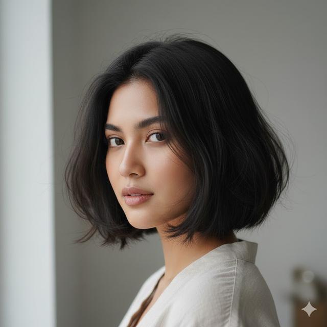 2. Textured Blunt Bob