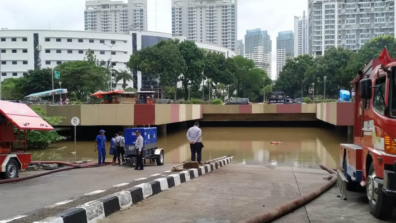 Kondisi Underpass Kemayoran, Jakarta Pusat, Sabtu (25/1/2020)
