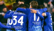 Como merayakan kemenangan 2-0 atas Sassuolo di Stadio Comunale G. Sinigaglia, Como, Sabtu (29-11-2025) dini hari WIB pada pekan ke-13 Serie A 2025/26. (Dok. X @Como_1907)