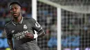 Pada menit ke-66, Vinicius Junior berhasil mencetak gol keunggulan Real Madrid. (MIGUEL RIOPA/AFP)