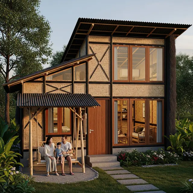 Rumah Semi Permanen 5x6 di Kampung (Gemini AI)