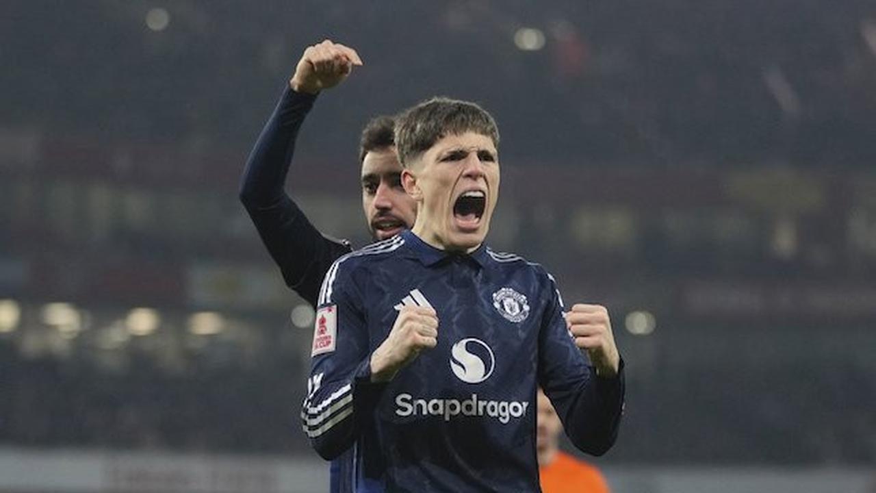 Ekspresi Alejandro Garnacho pada laga Arsenal vs Manchester United di Piala FA 2024/2025 (c) AP Photo/Kin Cheung