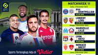 Jadwal dan Link Streaming Ligue 1 23/24 Week 11 di Vidio. (Sumber: dok .vidio.com)