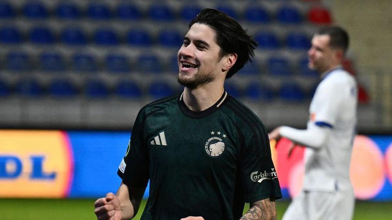 Selebrasi Kevin Diks dalam laga UEFA Conference League antara Dinamo Minsk vs FC Copenhagen, Jumat (29/11/2024). (c) AP Photo/Ilkin Javanshirov