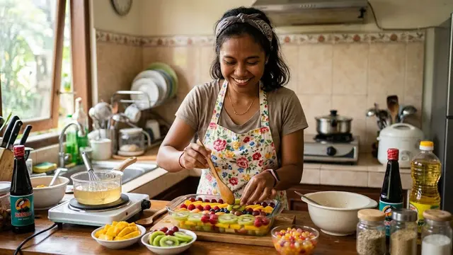 Resep Puding Buah Segar/AI Generated
