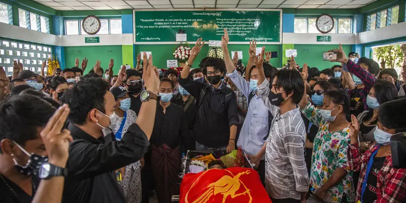 Tertembak di Dada, Mahasiswa Kedokteran Tewas Saat Demo Menentang Kudeta Myanmar