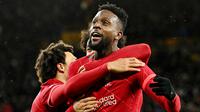 Berkat tambahan tiga poin ini, Liverpool berhasil menduduki peringkat kedua klasemen Liga Inggris dengan raihan 34 poin. Sementara Wolverhampton tertahan di peringkat 8 klasemen sementara dengan 21 poin. (AFP/Justin Tallis)