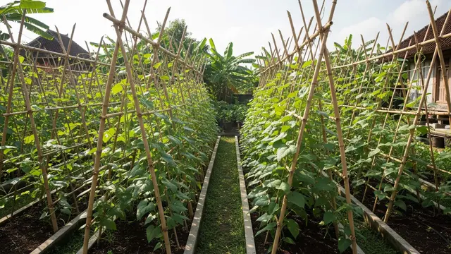 Ide Kebun untuk Sayuran Rambat Modal Bambu Saja