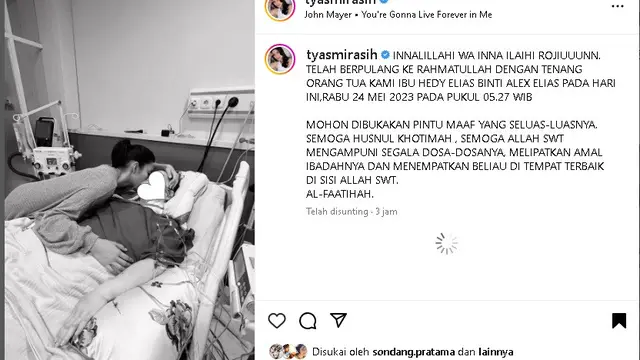 Mama Tyas Mirasih meninggal dunia, ini kenangan sang aktris bareng Hedy Elias (Foto: instagram tyasmirasih)