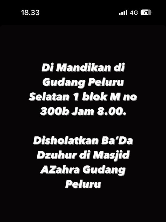 Pemakaman Dante, anak Tamara Tyasmara (Instagram Stories)