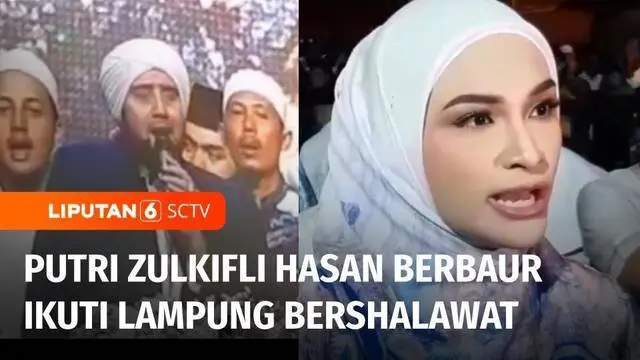 Putri Zulkifli Hasan berbaur bersama puluhan ribu umat muslim di Lapangan 22 Hadimulyo Barat, Kecamatan Metro Pusat, Metro, Lampung, Sabtu malam.