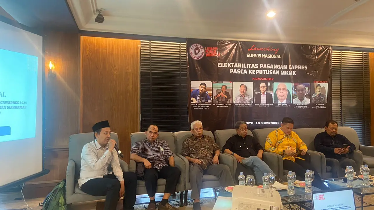 Lembaga Pemilih Indonesia (LPI) merilis temuan terbarunya, terkait hasil survei nasional calon presiden - wakil presiden 2024 pasca putusan Majelis Kehormatan Mahkamar Konstitusi (MKMK) (Istimewa)