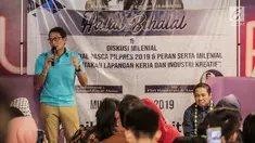 Sandiaga Uno (kiri) bersama pendiri Garbi Anis Matta saat menghadiri acara diskusi milenial di kawasan Jakarta, Minggu (14/7/2019). Diskusi bertema ‘Sikap Milenial Pasca Pilpres 2019 & Peran Serta Milenial dalam Menciptakan Lapangan Kerja dan Industri Kreatif’. (Liputan6.com/Faizal Fanani)