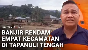Banjir Rendam Empat Kecamatan di Tapanuli Tengah