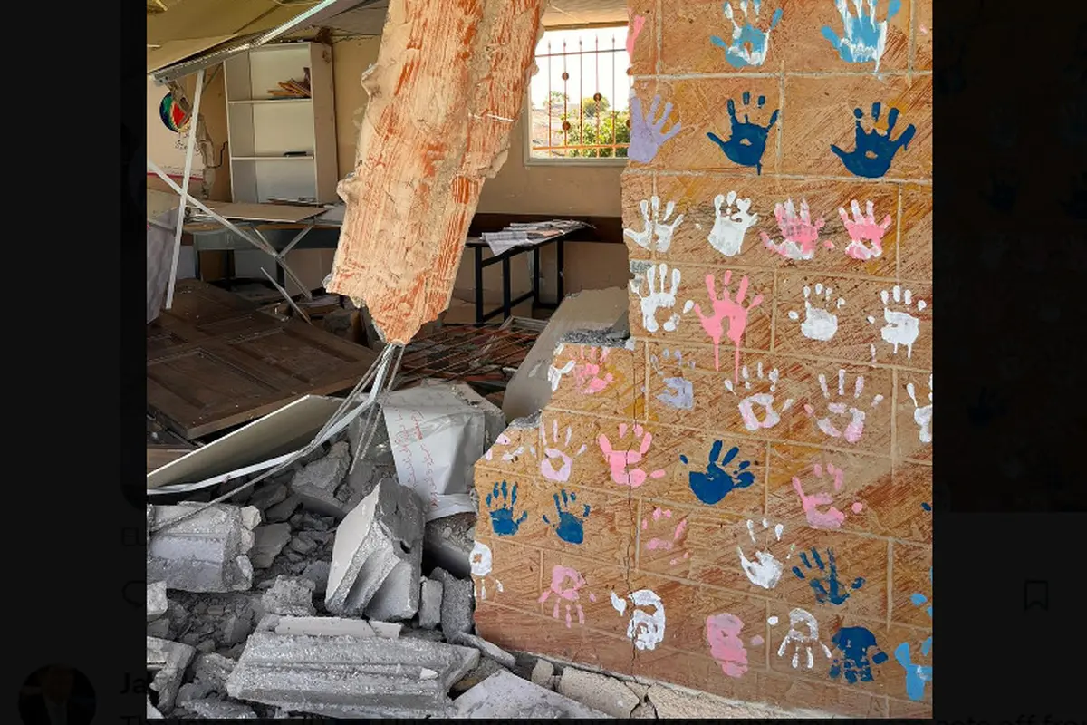 Sekolah di Jalur Gaza yang dibangun Uni Eropa.