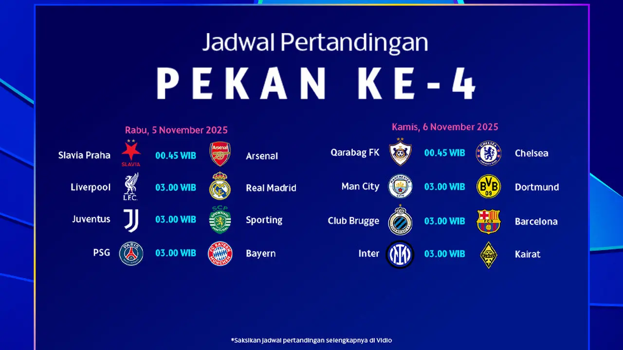 Saksikan Liga Champions pekan ke-4 eksklusif di Vidio. (dok. vidio.com