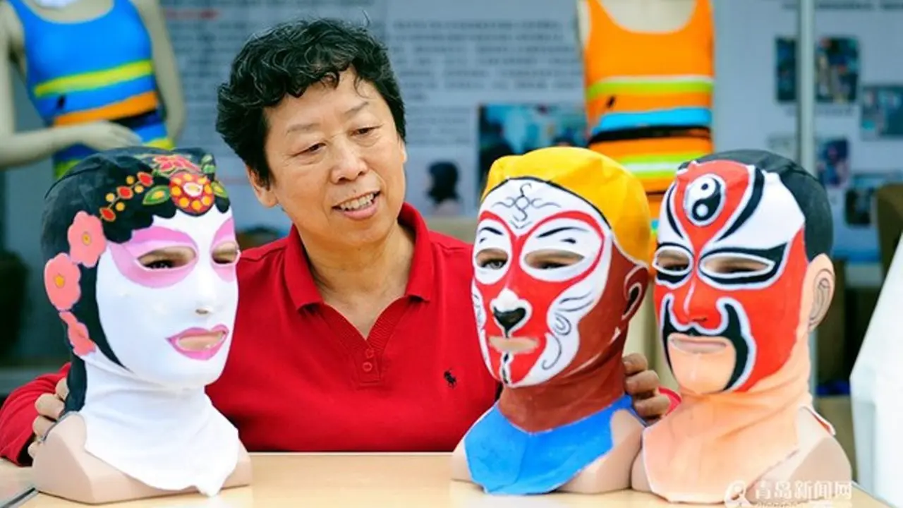 Facekini Generasi Baru, Topeng Wajah Bergambar Opera Beijing 