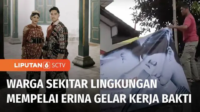 Warga di sekitar rumah calon menantu presiden, Erina Gudono bekerja bakti membersihkan lingkungan. Mereka juga memasang spanduk selamat datang untuk para tamu undangan pernikahan Erina dengan Kaesang Pangarep.