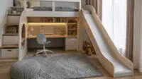 8 Inspirasi Kamar Anak dengan Perosotan di Dalamnya, Seru dan Hemat Ruang