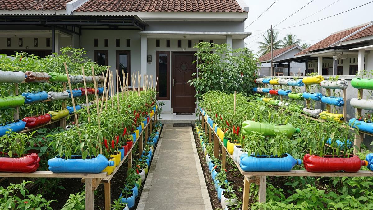 8 Inspirasi Kebun Cabai dari Botol Plastik, Bisa Percantik Halaman Rumah