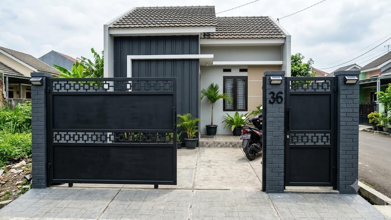 Model Gerbang Besi Hollow untuk Rumah Tipe 36/AI Generated