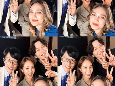 Luna Maya berfoto bersama ketiga cast The Zone, Yuri SNSD, Yoo Jae Suk hingga Lee Kwang Soo. (Foto: Instagram/ lunamaya)