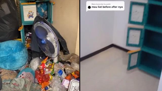 Kondisi Terbaru Kamar Kos Cewek yang Penuh Sampah, Kini Sudah Bersih