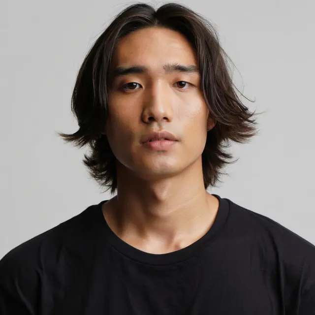 Model Rambut Pria Panjang Belah Tengah/Ilustrasi AI