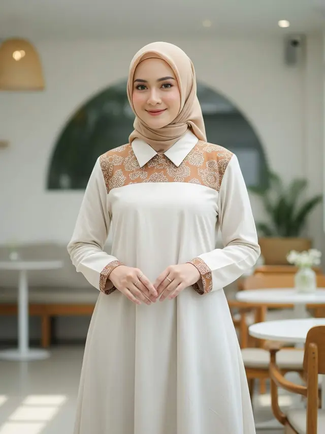 Model Gamis Batik Cap Handmade Earth Tone