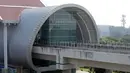 Pemandangan Stasiun Kereta Bandara, Tangerang, Banten, Rabu (19/8/2020). Hingga saat ini, PT Angkasa Pura II masih menghentikan layanan Kereta Melayang (Kalayang) atau Automatic People Mover System (APMS) untuk mengantisipasi penyebaran COVID-19. (merdeka.com/Dwi Narwoko)