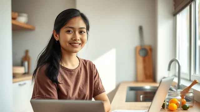 Wanita Memasak di Dapur